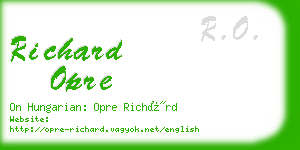 richard opre business card